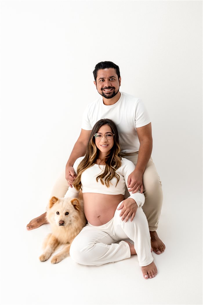 Ensaio gestante — ambiente do estúdio